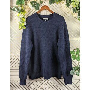 Jack Spade Mens Navy Blue Knit Sweater Size XL long sleeve thick